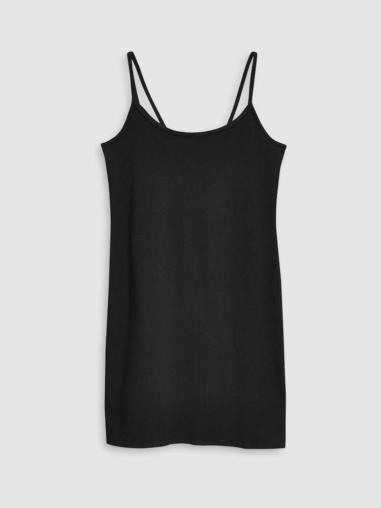 Black Longline Thin Strap Vest - Image 2 of 3 Black Longline Thin Strap Vest - Image 2 of 3