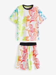 Black/Coral Pink Gamer Short Pyjamas 2 Pack (6-16yrs) - Image 2 of 6
