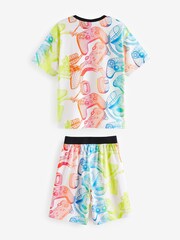 Black/Coral Pink Gamer Short Pyjamas 2 Pack (6-16yrs) - Image 4 of 6