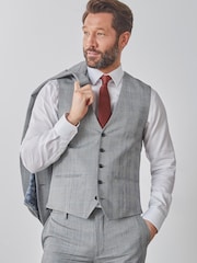Grey Check Signature Empire Mills 100% Wool Check Suit: Waistcoat - Image 1 of 2