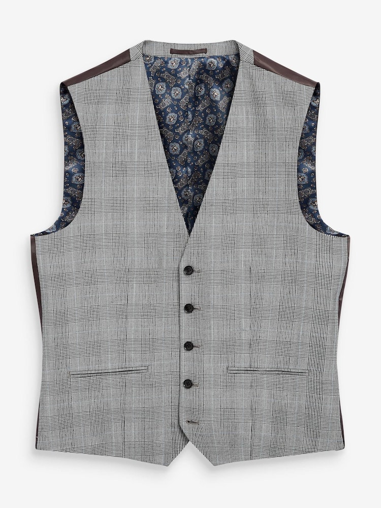 Grey Check Signature Empire Mills 100% Wool Check Suit: Waistcoat - Image 2 of 2