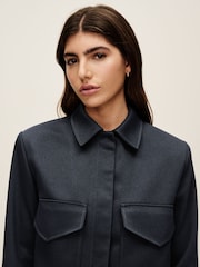 Navy Twill Boxy Jacket - Image 4 of 7