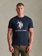 Azul marino - U.S. Polo Assn. Large Double Horsemen Graphic T-Shirt - Imagen 1 de 4