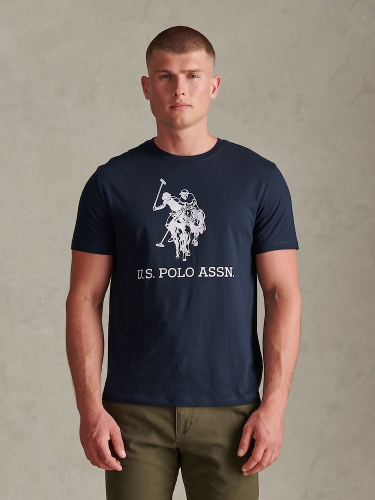 Azul marino - U.S. Polo Assn. Large Double Horsemen Graphic T-Shirt - Imagen 1 de 4