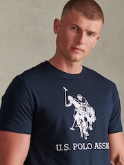 Azul marino - U.S. Polo Assn. Large Double Horsemen Graphic T-Shirt - Imagen 2 de 4