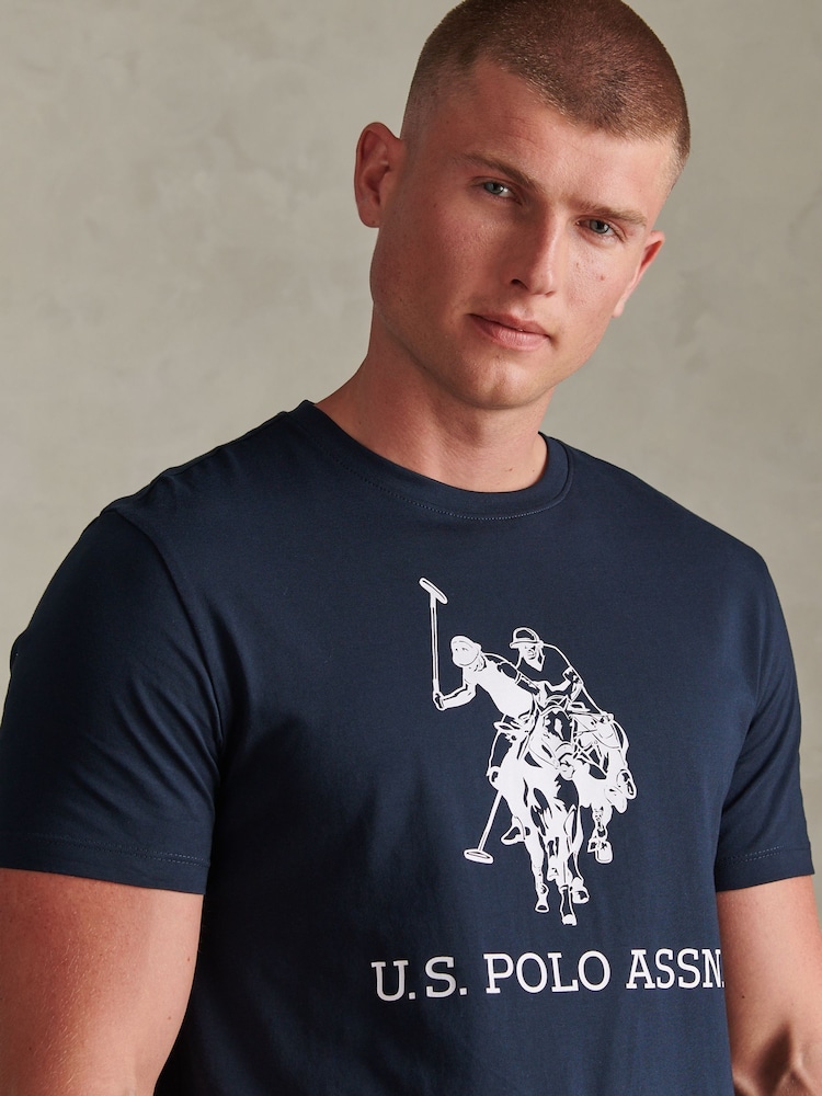 Azul marino - U.S. Polo Assn. Large Double Horsemen Graphic T-Shirt - Imagen 2 de 4
