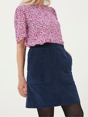 FatFace Blue Eliza Cord Skirt - Image 1 of 4