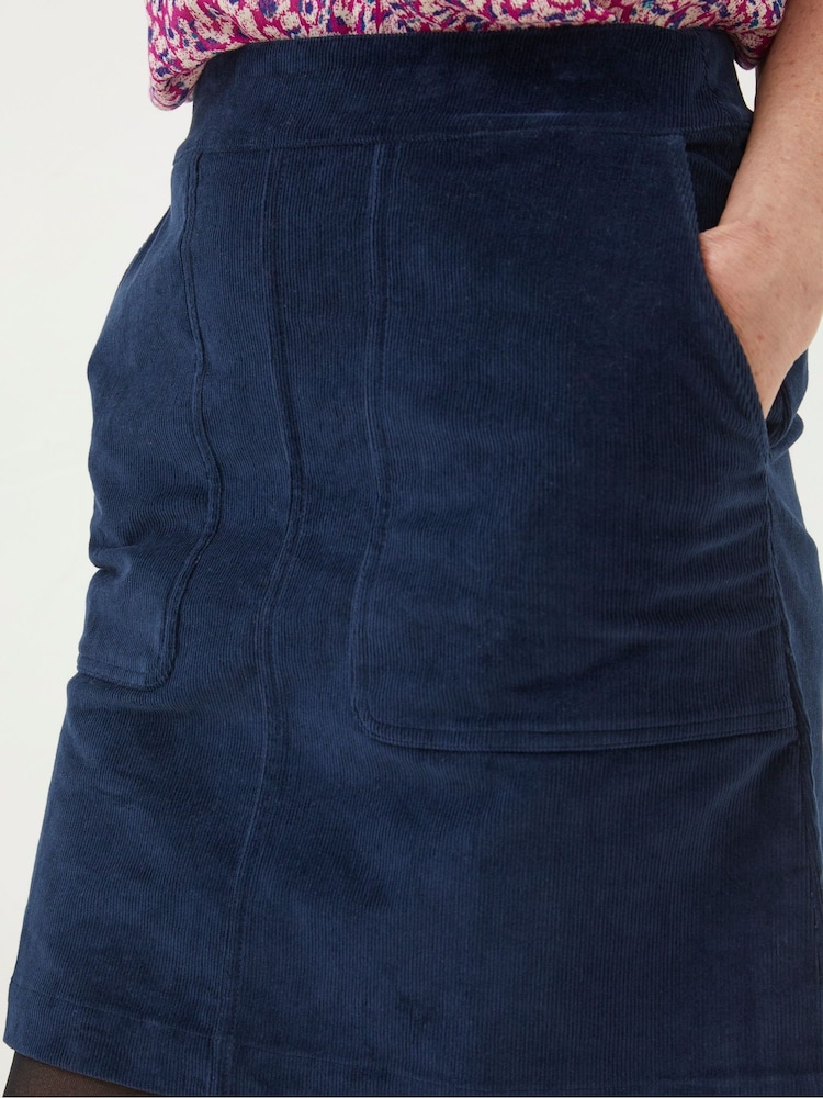 FatFace Blue Eliza Cord Skirt - Image 4 of 4
