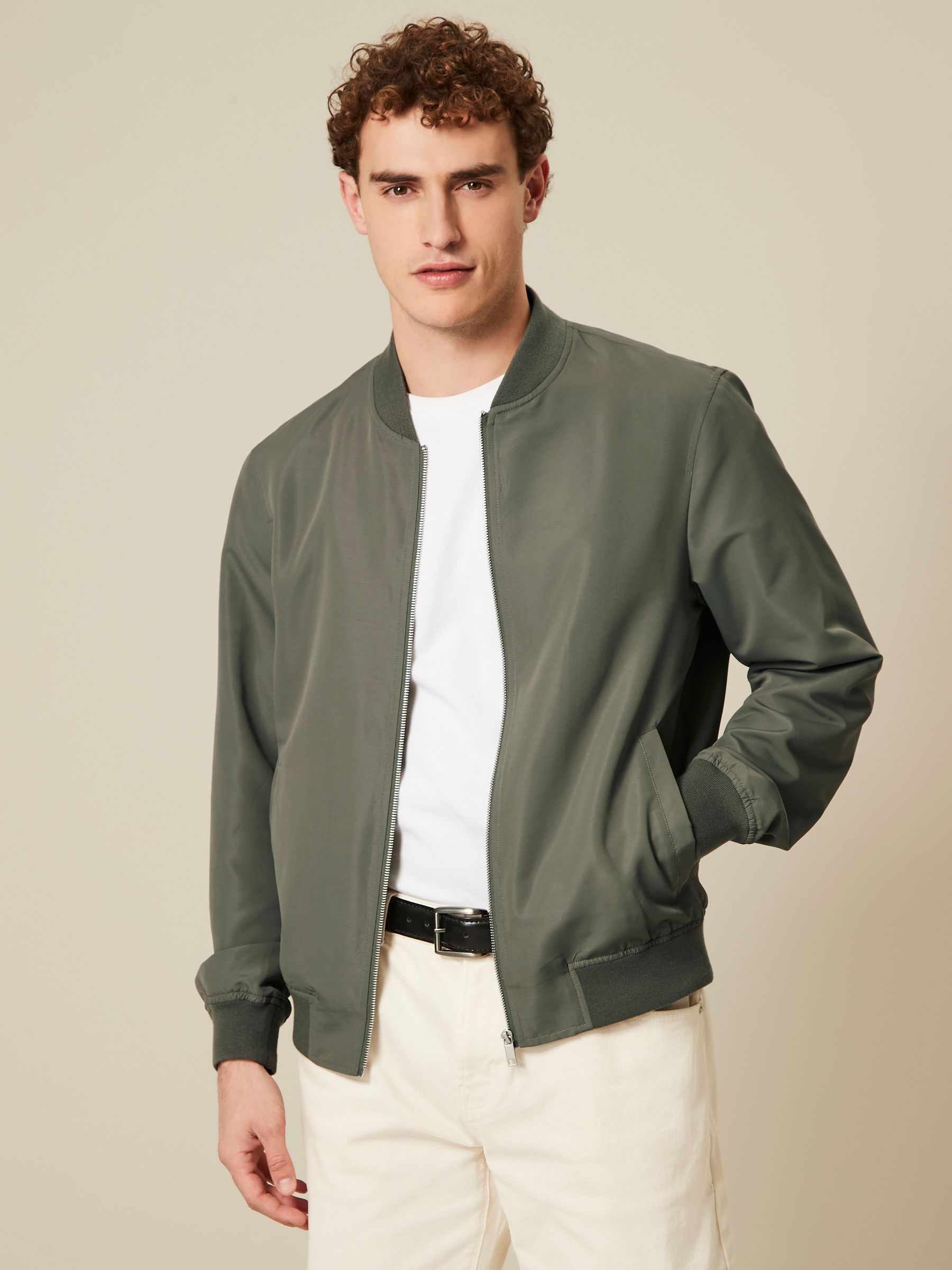 Buy Sage Green Shower Resistant Bomber Jacket from Next Luxembourg