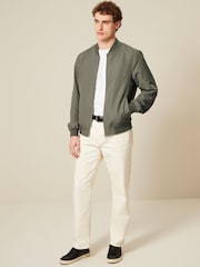 Sage Green Shower Resistant Bomber Jacket - Image 2 of 5
