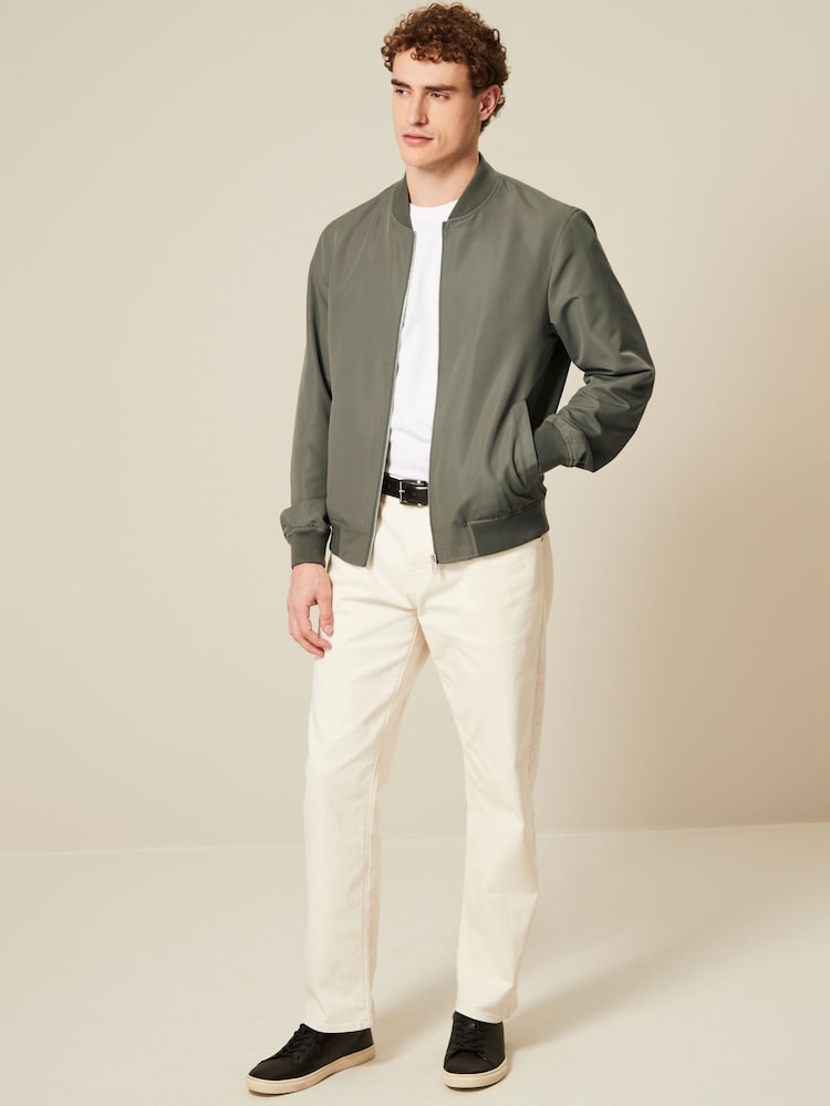 Sage Green Shower Resistant Bomber Jacket - Image 2 of 5