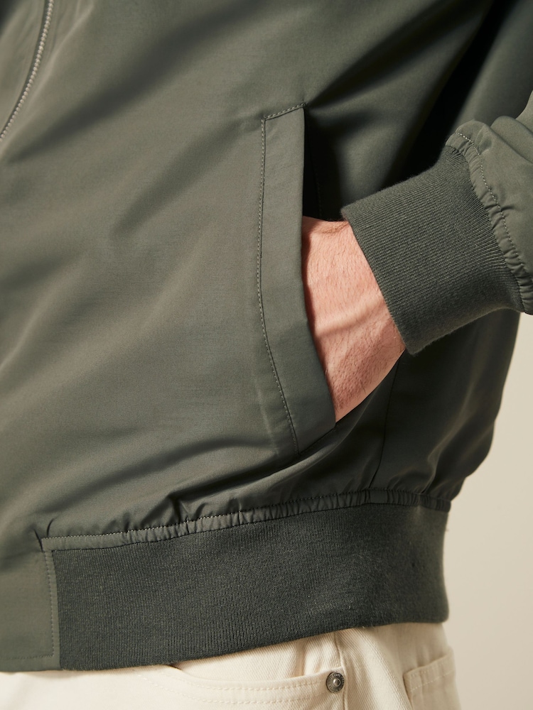 Sage Green Shower Resistant Bomber Jacket - Image 5 of 5
