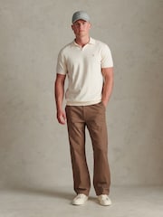 U.S. Polo Assn Cream Combed Cotton Double Horsemen Revere Polo Shirt - Image 3 of 7