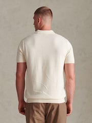 U.S. Polo Assn Cream Combed Cotton Double Horsemen Revere Polo Shirt - Image 4 of 7