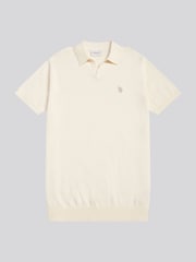 U.S. Polo Assn Cream Combed Cotton Double Horsemen Revere Polo Shirt - Image 6 of 7