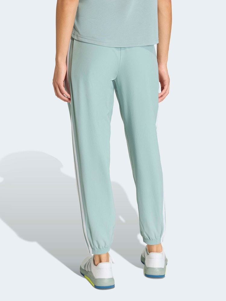 adidas Green Train Essentials 3-Stripes Woven Joggers - Image 2 of 7