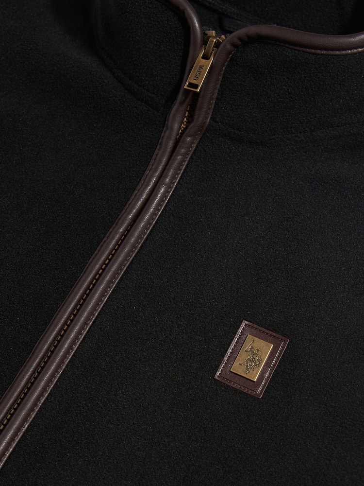 Crno - U.S. Polo Assn. Heritage Micro Fleece Prsluk - Slika 2 od 2