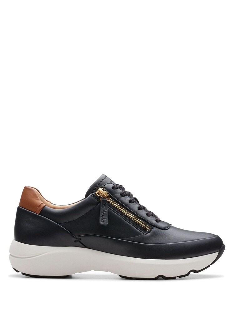 Clarks Black Standard Fit (D) Leather Tivoli Zip Shoes - Image 1 of 7