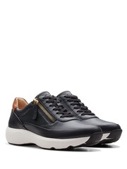 Clarks Black Standard Fit (D) Leather Tivoli Zip Shoes - Image 4 of 7