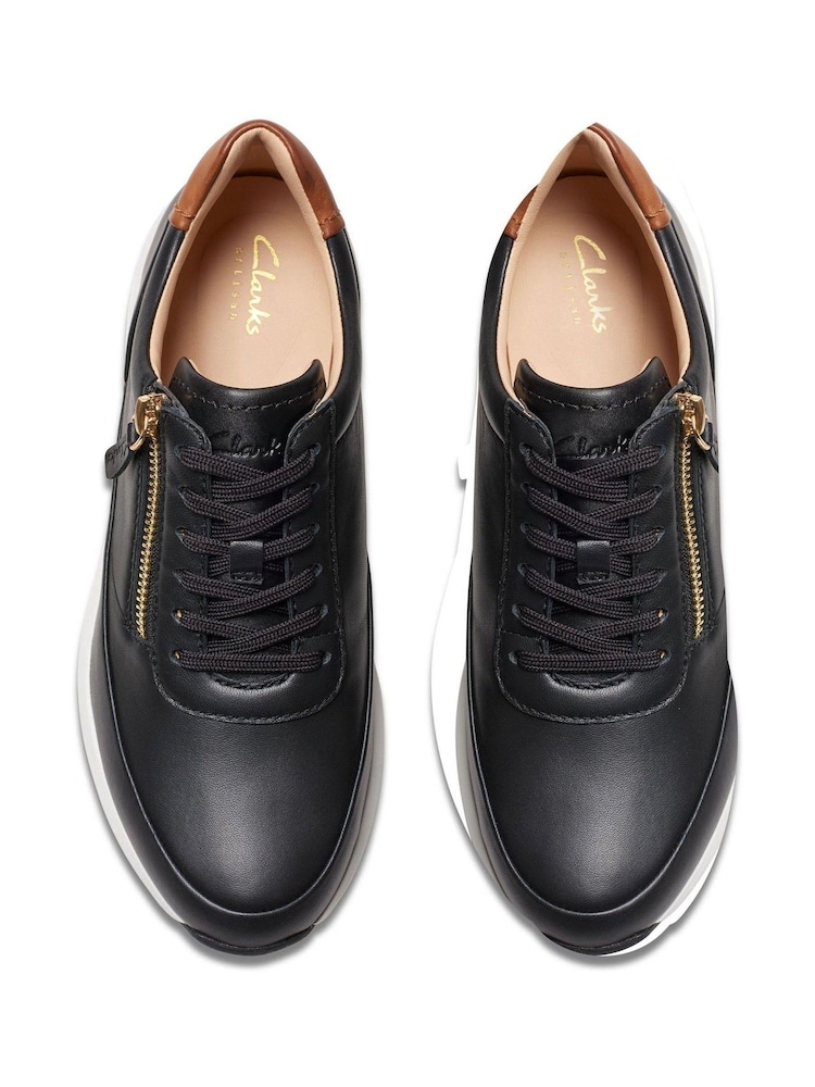 Clarks Black Standard Fit (D) Leather Tivoli Zip Shoes - Image 7 of 7
