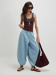 River Island Brown Sleeveless Whipstitch Tank Top - Image 3 of 4
