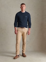 U.S. Polo Assn Mens үлкен торлы текстуралы тоқылған джемпірі - 5суретінің 3 суреті