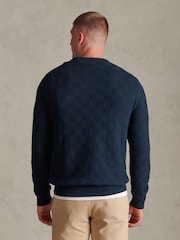 U.S. Polo Assn Mens үлкен торлы текстуралы тоқылған джемпірі - 5суретінің 4 суреті