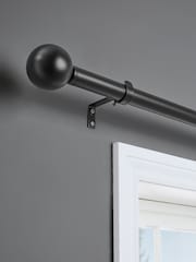 Black Ball Finial Extendable Curtain 35mm Pole Kit - Image 1 of 5