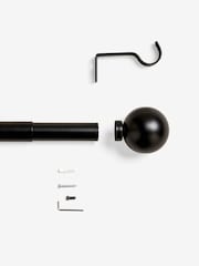 Black Ball Finial Extendable Curtain 35mm Pole Kit - Image 3 of 5