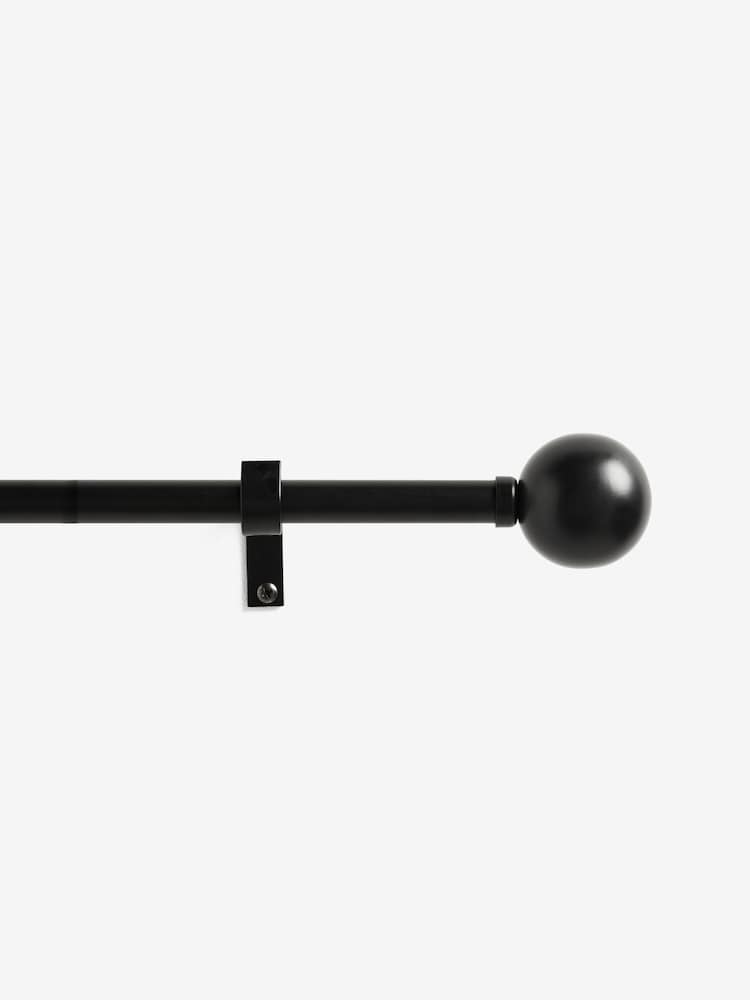 Black Ball Finial Extendable Curtain 35mm Pole Kit - Image 5 of 5