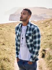 FatFace Green Purley Ombre Check Shirt - Image 1 of 6