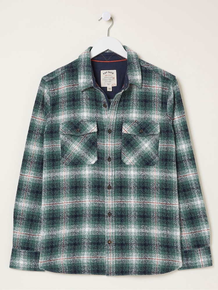 FatFace Green Purley Ombre Check Shirt - Image 6 of 6
