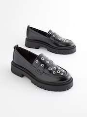 Black/Silver Forever Comfort® Chunky Loafers - Image 1 of 6