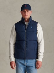 U.S. Polo Assn. Blue Heavyweight Wide Baffle Gilet - Image 1 of 9