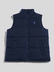 U.S. Polo Assn. Blue Heavyweight Wide Baffle Gilet - Image 6 of 9