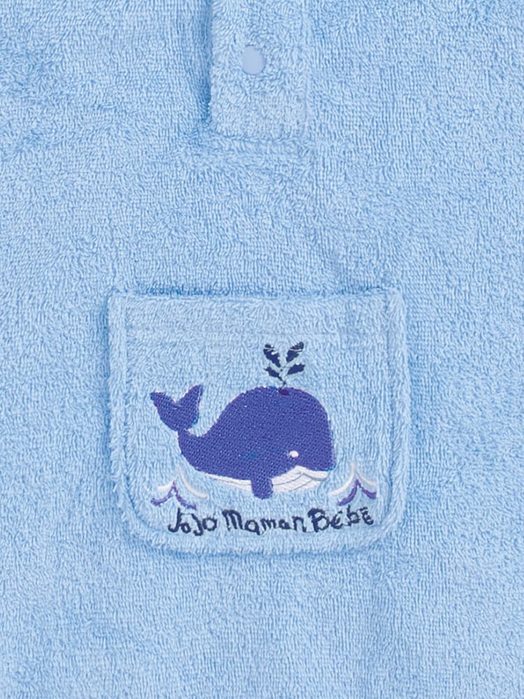 JoJo Maman Bébé Blue Whale Towelling Poncho - Image 3 of 3