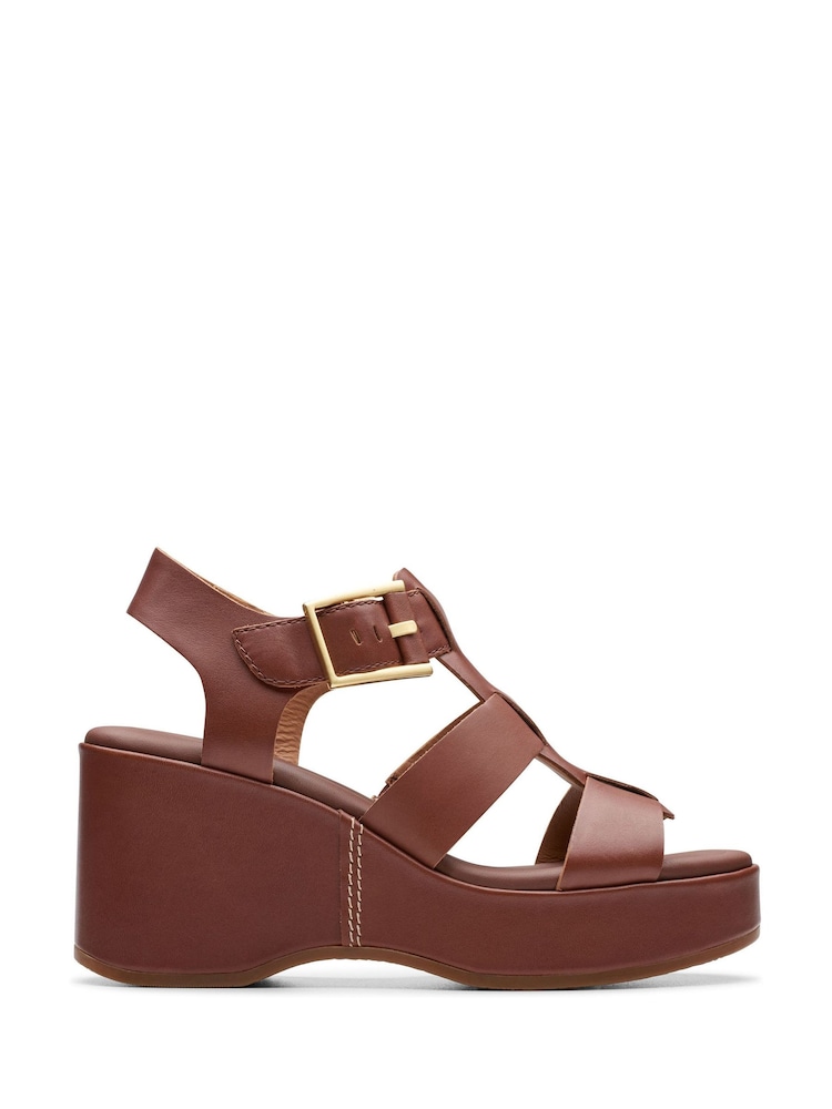 Clarks Brown Leather Manon Cove Sandals - Image 1 of 7