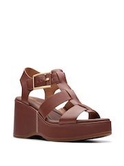 Clarks Brown Leather Manon Cove Sandals - Image 3 of 7