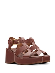 Clarks Brown Leather Manon Cove Sandals - Image 4 of 7