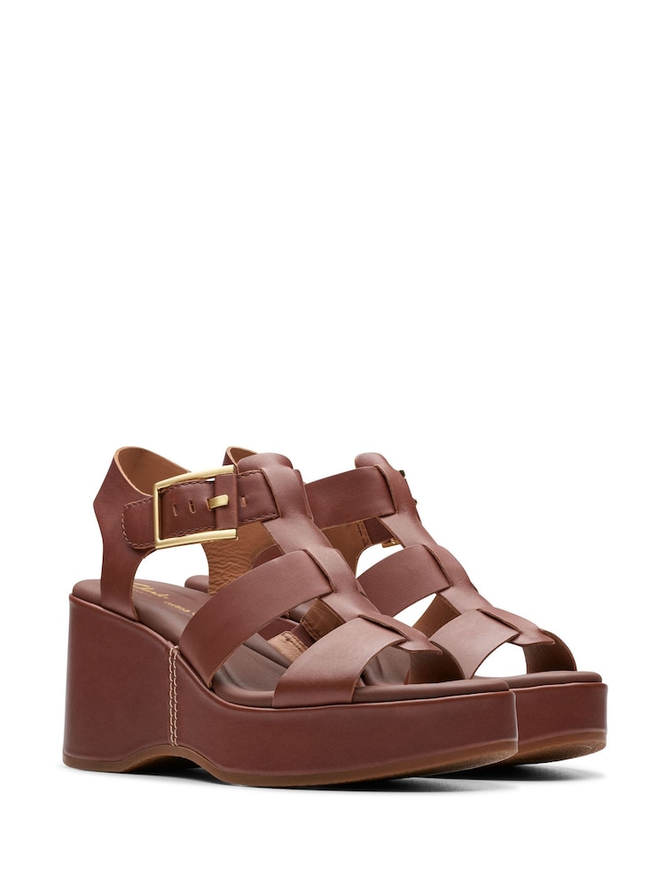 Clarks Brown Leather Manon Cove Sandals - Image 4 of 7