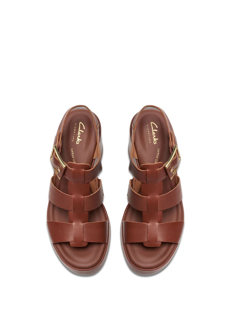 Clarks Brown Leather Manon Cove Sandals - Image 5 of 7