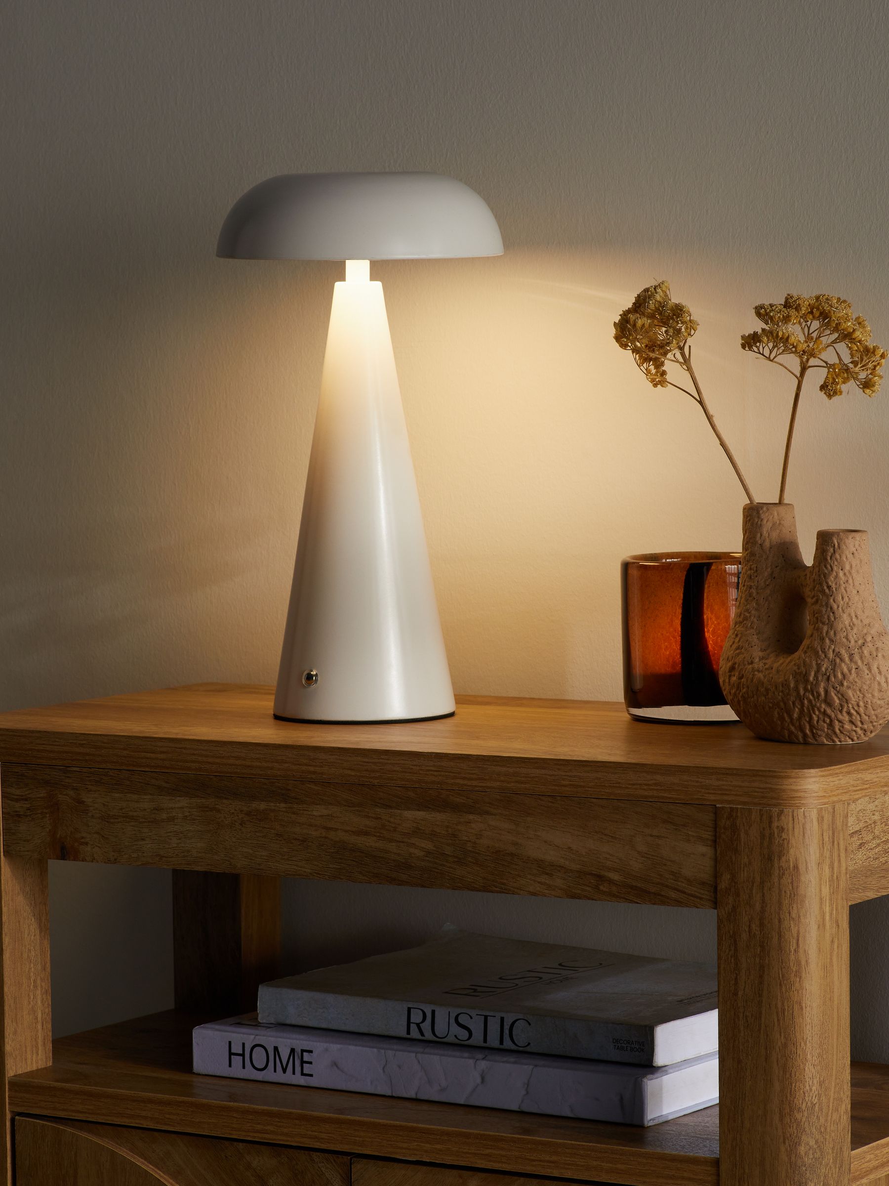 Buy White Darwin Rechargeable Battery Operated Touch Table Lamp Indoors and Outdoors from the Next UK online shop