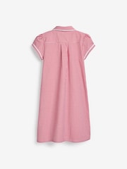 Red Cotton Rich Button Front Lace Gingham School Dress (3-14yrs) - Image 6 of 7
