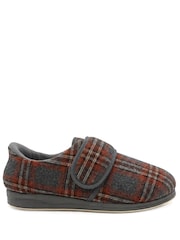 Pavers Grey EasyFit Sven Extra Wide Adjustable Fasten Slippers - Image 2 of 6