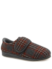 Pavers Grey EasyFit Sven Extra Wide Adjustable Fasten Slippers - Image 3 of 6