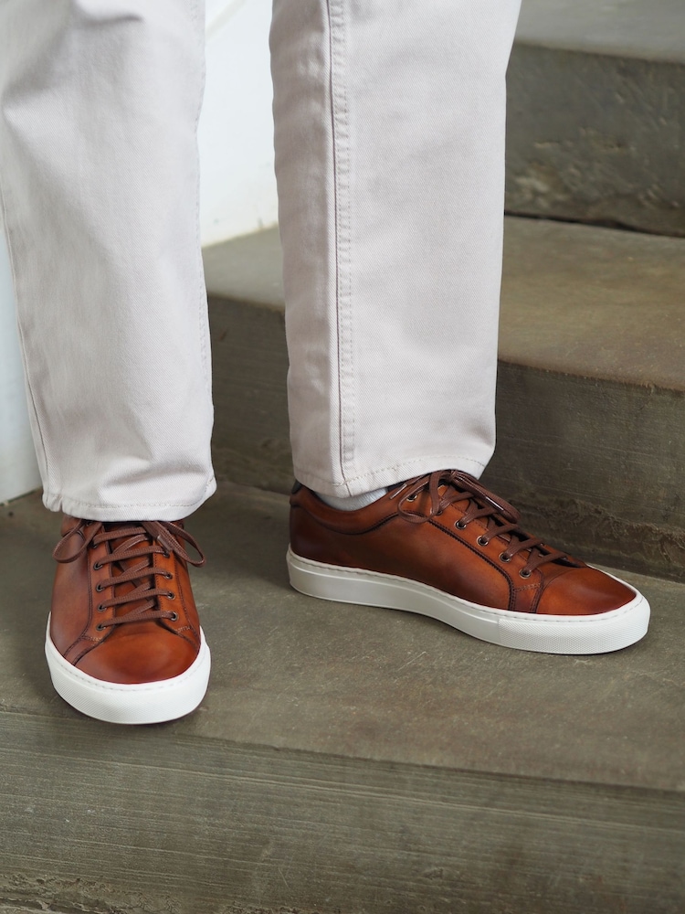 Loake Dash Handpainted Capped Toe Brown Sneakers - Image 1 of 5