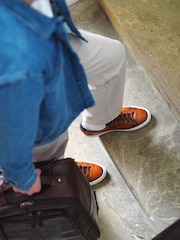 Loake Dash Handpainted Capped Toe Brown Sneakers - Image 2 of 5