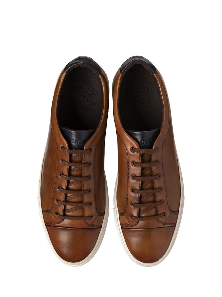Loake Dash Handpainted Capped Toe Brown Sneakers - Image 5 of 5