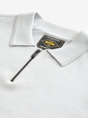 Grey Knitted Textured Panel Regular Fit Polo Shirt - Image 3 of 3