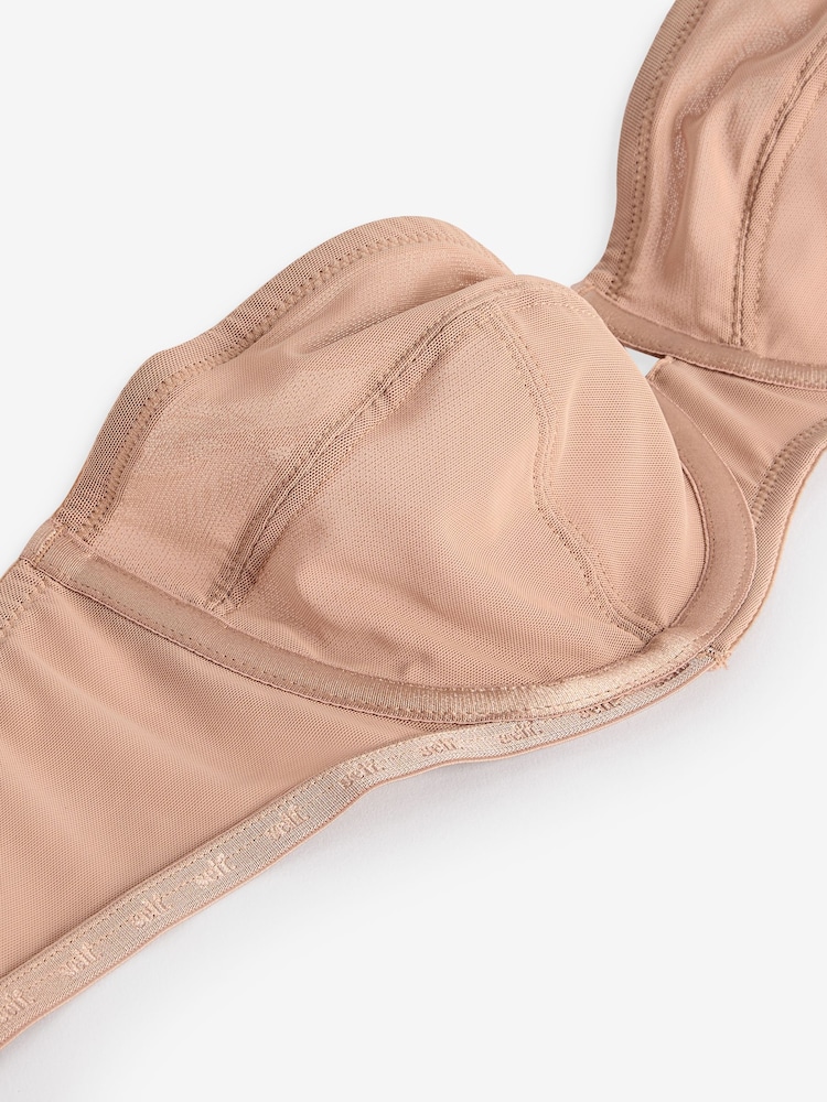 self. Praline Nude Non Pad Wired Strapless Mesh Bra - Image 7 of 7